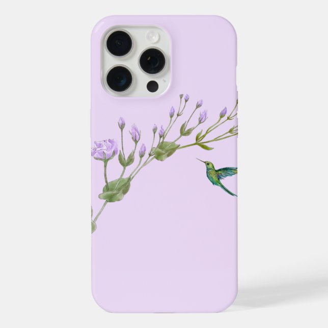 Funda Para iPhone Colibrí y Lisianthus (Reverso )