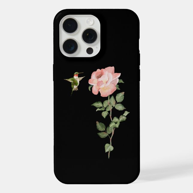 Funda Para iPhone Colibrí y Rosa (Reverso )