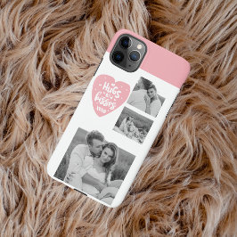Funda Para iPhone 11Pro Max Collage Couple Photo & Hugs And Kisses PInk Heart