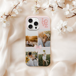 Funda Para iPhone 16 Pro Max Collage de 4 fotos personalizadas con acuarela de
