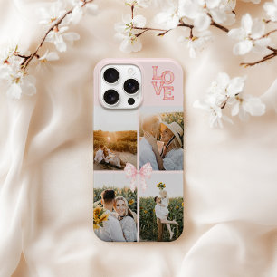 Funda Para iPhone 16 Pro Max Collage de 4 fotos personalizadas con acuarela de