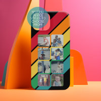 Collage de 8 fotos con rayas inspiradas en los año