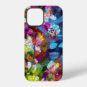 Funda Para iPhone 12 Collage de flores abstractas vintage coloridas