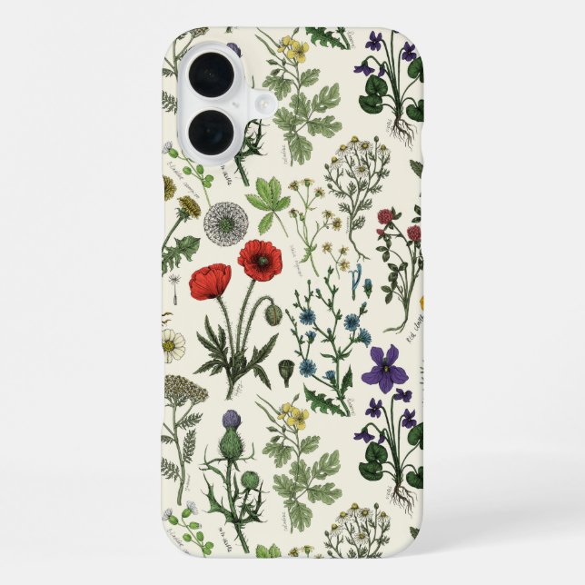 Funda Para iPhone Collage de flores silvestres (Reverso )