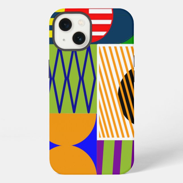 Funda Para iPhone Collage de forma de Bauhaus (Reverso )
