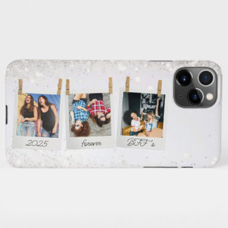 Funda Para iPhone 11Pro Max Collage de fotos de aperitivos polaroides, amigos 