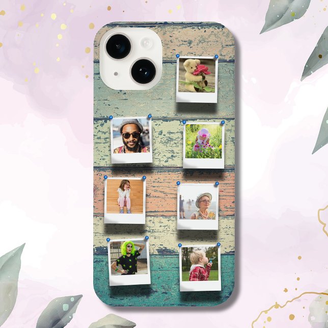 Funda Para iPhone Collage de fotos familiar (iPhone 14 case with 7 photo collage,)
