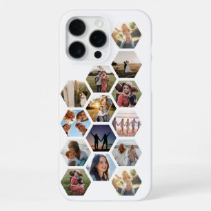 Funda Para iPhone 16 Pro Max Collage de Fotos Familiares Geométrico