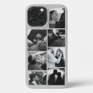 Funda Para iPhone 13 Pro Max Collage de fotos personalizado 7 sobre Funda gris