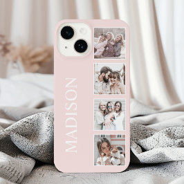 Funda Para iPhone 14 Collage de fotos personalizado rosa personalizado