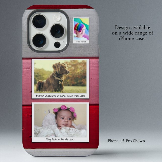 Funda Para iPhone Collage de fotos personalizado Rosa Rojo (Subido por el creador)