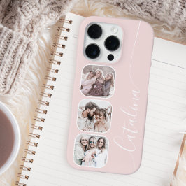 Funda Para iPhone 16 Pro Collage de fotos personalizado Rubor Pink personal