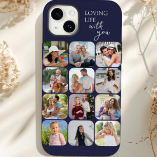 Funda Para iPhone 14 Plus Collage de fotos rejilla de 12 fotos Amando la vid