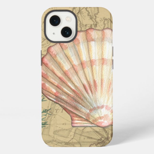 Funda Para iPhone Collage de mapas costeros (Reverso )