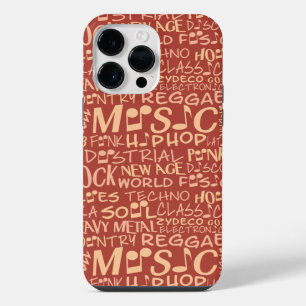 Funda Para iPhone 14 Pro Max Collage de palabras de géneros musicales casos
