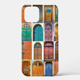 Funda Para iPhone 12 Collage de puertas delanteras medievales en Praga,