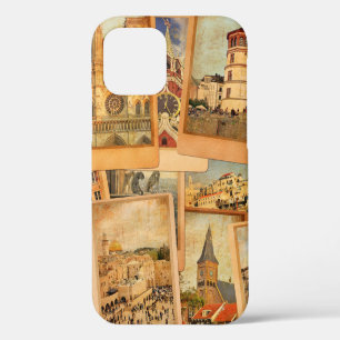 Funda Para iPhone 12 Collage de tarjetas de fotos antiguas. Europa, Med