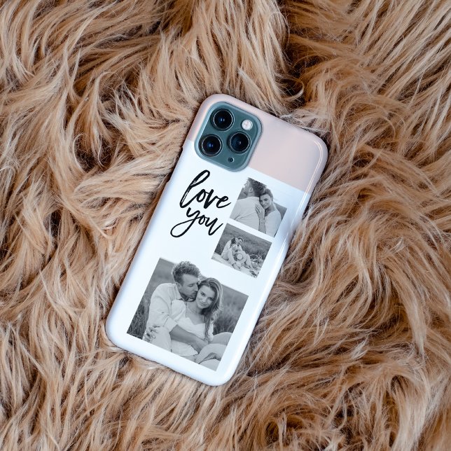 Funda Para iPhone Collage moderno Couple Photo & Love You Beauty Gif (Subido por el creador)