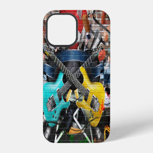 Funda Para iPhone 12 Collage musical: Fondo rítmico colorido.