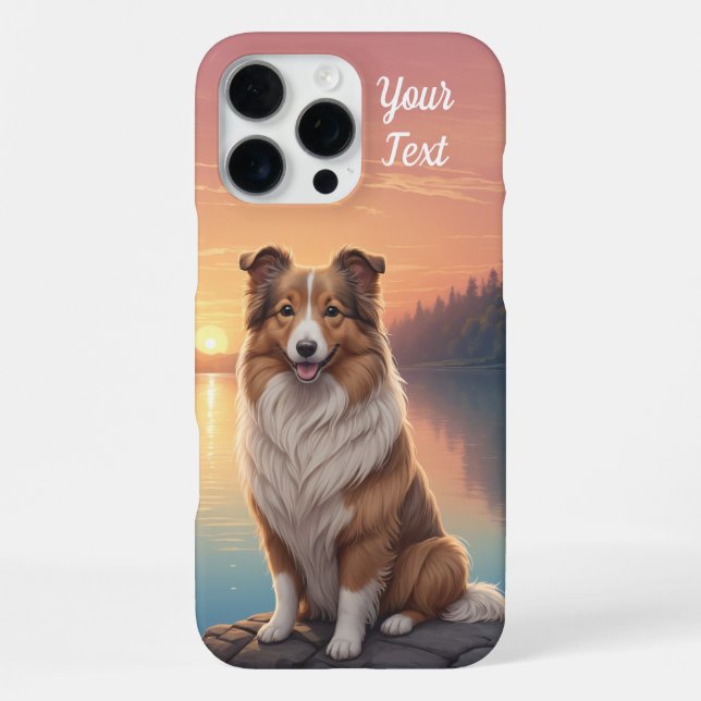 Funda Para iPhone Collie junto al lago (Reverso )