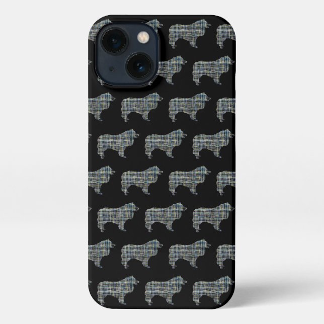 Funda Para iPhone Collie Rough Dog Cute Silhouette Black (Reverso )