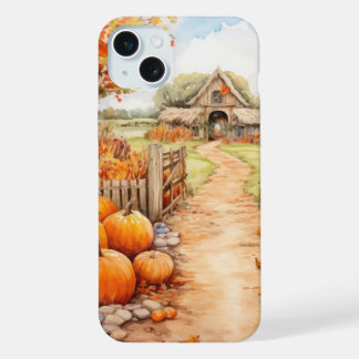 COLOR DE AGUA DE bonito FALL AUTUMN BARN & PUMPKIN