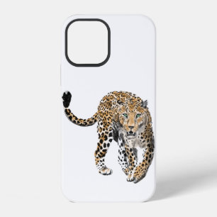 Funda Para iPhone 12 color de agua leopardo jungla gato pintado de verd