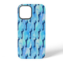 Color de agua Purpurina azul Patrón Dachshund Cl a