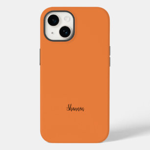 Funda Para iPhone 14 Color de tendencia Minimalista fresco de mandarina