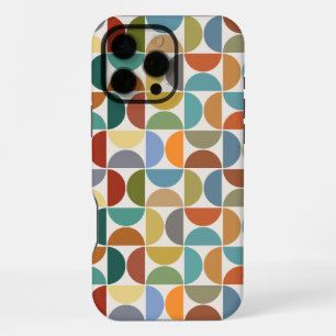 Funda Para iPhone 16 Pro Max Color del patrón de semicírculos MCM en crema