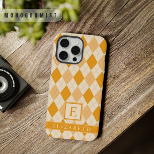 Color Naranja Amarillo Pálido Argyle Personalizabl