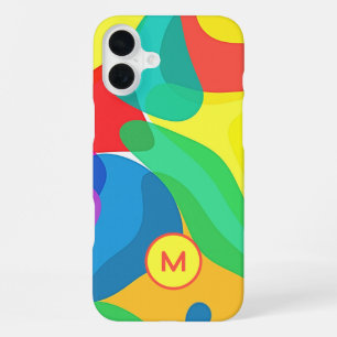Funda Para iPhone 16 Plus Colores Brillantes de Circo Patrón de Monograma