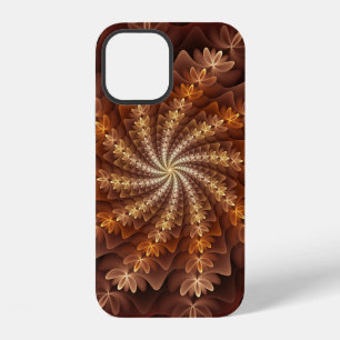 Funda Para iPhone 12 Colores Cálidos, Patrón de Arte Fractal Moderno Al