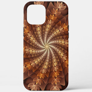 Funda Para iPhone 12 Pro Max Colores Cálidos, Patrón de Arte Fractal Moderno Al