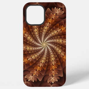 Funda Para iPhone 12 Pro Max Colores Cálidos, Patrón de Arte Fractal Moderno Al