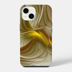 Funda Para iPhone 14 Colores de metales preciosos, arte fractal abstrac