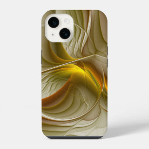 Funda Para iPhone 14 Colores de metales preciosos, arte fractal abstrac