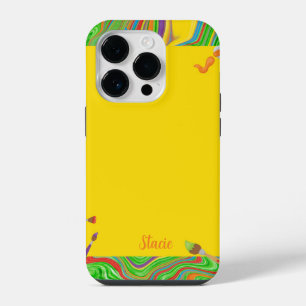 Funda Para iPhone 14 Pro Colores de pintura personalizados con remolinos