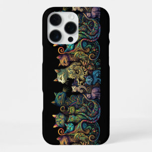 Funda Para iPhone 16 Pro Max Colores estilizados de la tribu de gato sobre la f