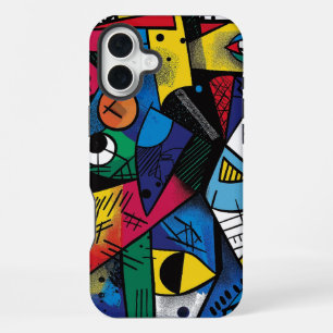 Funda Para iPhone 16 Plus Colores Negros Dramáticos Diseño Abstracto Moderno