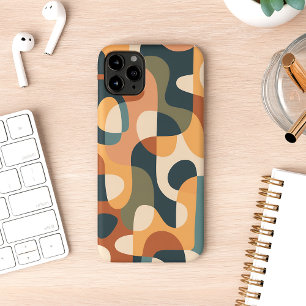 Funda Para iPhone 16 Pro Max Colores oscuros retro formas amorfas patrón de art