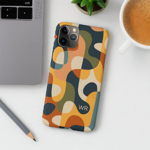 Funda Para iPhone 16 Pro Max Colores oscuros retro patrones de arte de formas a