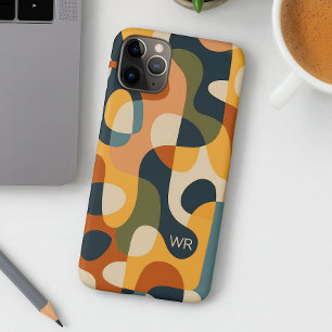Funda Para iPhone 16 Pro Max Colores oscuros retro patrones de arte de formas a