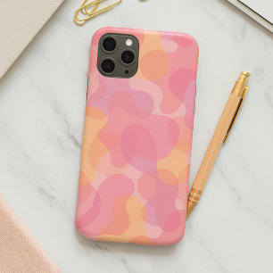 Funda Para iPhone 16 Pro Max Colores Rosa Retro Formas Amorfos Patrón Artístico