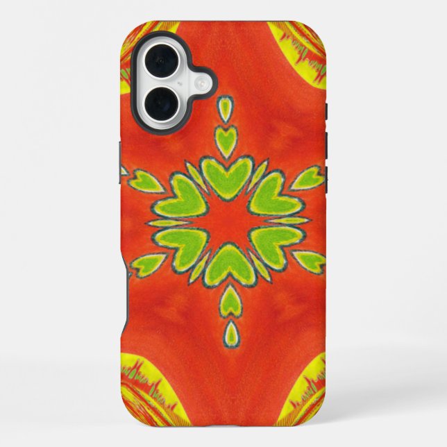 Funda Para iPhone Colores tradicionales africanos rojo dorado (Reverso )
