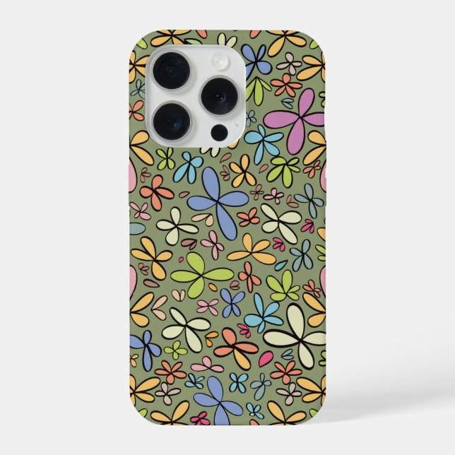 Funda Para iPhone Colorful Abstract Wildflower Garden (Reverso )