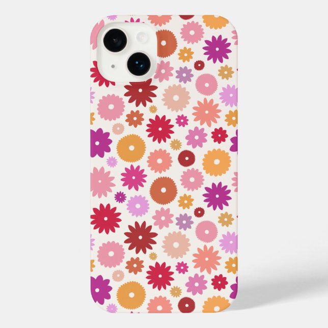 Funda Para iPhone Colorful Blooms Repeat Pattern (Reverso )