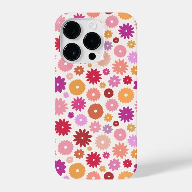 Funda Para iPhone Colorful Blooms Repeat Pattern (Reverso )