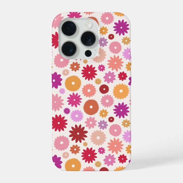 Funda Para iPhone Colorful Blooms Repeat Pattern (Reverso )