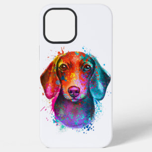 Funda Para iPhone 12 Pro Max Colorful Dachshund Dog Art Illustration
